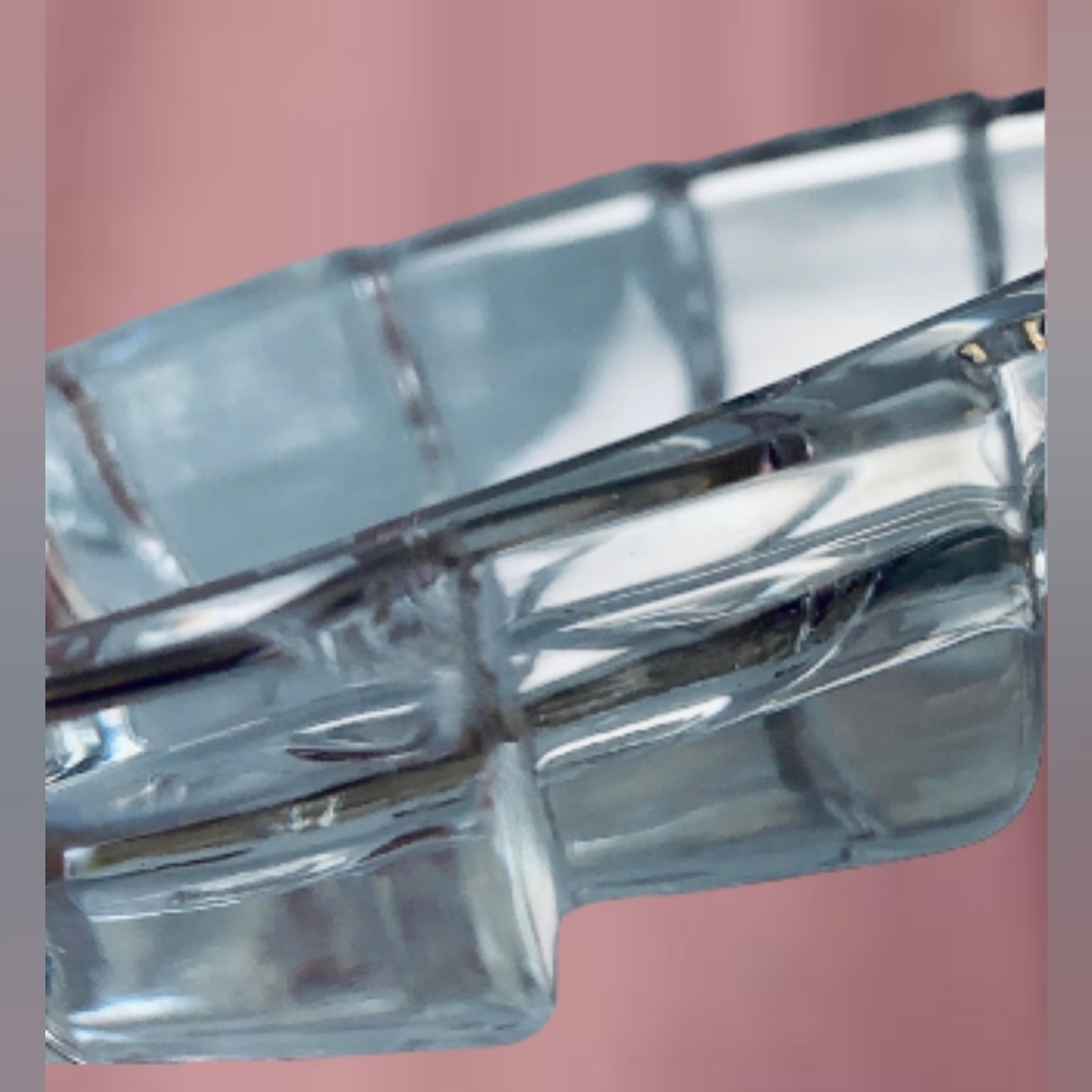 VINTAGE "ROYAL CRYSTAL ROCK" ITALIAN GENUINE LEAD CRYSTAL BUTTER PAT DISH 24% - Picture 3 of 8